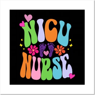 Groovy NICU Nurse Intensive Care Unit Neonatal Nurse Gift Posters and Art